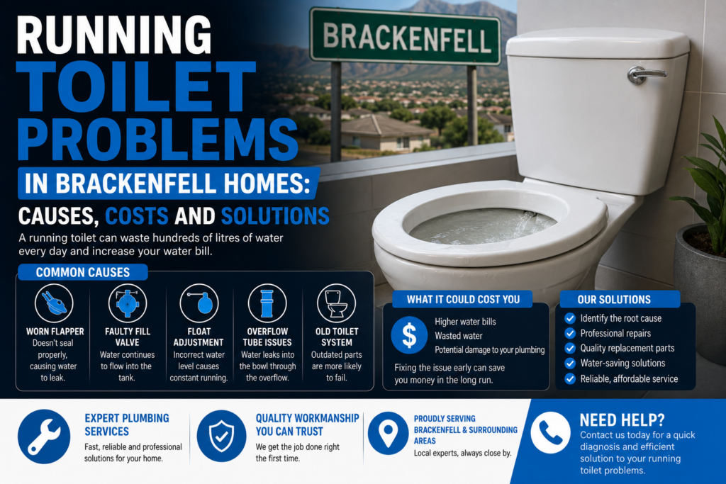 Running toilet problem in Brackenfell home causing water wastage